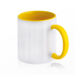 Tasse en céramique bicolore, plusieurs options, 325 ml couleur jaune