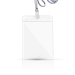 Identificateur avec cordon détachable en polyester 10,8x15,4 cm