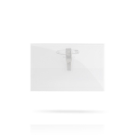 Identificateur transparent en plastique avec clip arrière 9x5,5 cm couleur transparent