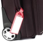Étiquette de valise de plusieurs couleurs avec face transparente couleur bordeaux