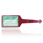 Étiquette de valise de plusieurs couleurs avec face transparente couleur bordeaux