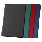 Porte-menus avec quatre pochettes intérieures transparentes vue plusieurs couleurs