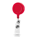 Porte-badge extensible avec coque en résine et clip couleur rouge