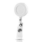 Porte-badge extensible avec coque en résine et clip couleur blanc