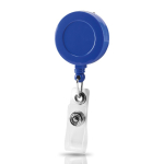Porte-badge extensible avec coque en résine et clip couleur bleu roi