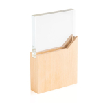 Plaque ou trophée en verre sur socle en bois Commemorative vue 2