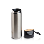 Bouteille thermos en inox avec anse et détail en bambou 600 ml