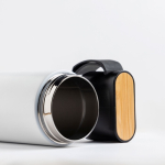 Bouteille thermos en inox avec anse et détail en bambou 600 ml