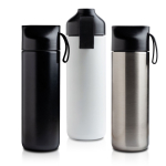 Bouteille thermos en inox avec anse et détail en bambou 600 ml vue plusieurs couleurs