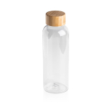 Bouteille en RPET avec bouchon en bambou, capacité de 500 ml couleur transparent