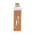 Bouteille en verre avec bouchon en bambou et gaine en liège 640 ml