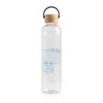 Bouteille en tritan avec bouchon en bambou et anse de transport 1L