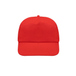 Casquette en coton et polyester avec fermeture velcro 125 g/m2 couleur rouge