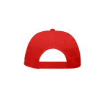 Casquette en coton et polyester avec fermeture velcro 125 g/m2 couleur rouge