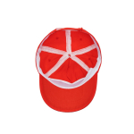 Casquette en coton et polyester avec fermeture velcro 125 g/m2 couleur rouge