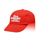 Casquette en coton et polyester avec fermeture velcro 125 g/m2 couleur rouge vue avec impression