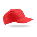 Casquette en polyester recyclé avec visière incurvée 125 g/m2 couleur rouge