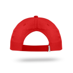 Casquette en polyester recyclé avec visière incurvée 125 g/m2 couleur rouge vue détaillée 2