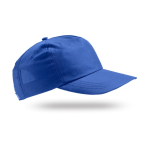 Casquette en polyester recyclé avec visière incurvée 125 g/m2 couleur bleu roi