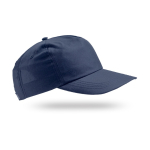 Casquette en polyester recyclé avec visière incurvée 125 g/m2 couleur bleu marine