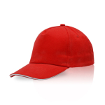 Casquette en coton peigné avec détail coloré sur la visière 255 g/m2 couleur rouge