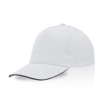 Casquette en coton peigné avec détail coloré sur la visière 255 g/m2 couleur blanc