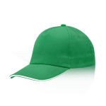 Casquette en coton peigné avec détail coloré sur la visière 255 g/m2 couleur vert