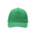 Casquette en coton peigné avec détail coloré sur la visière 255 g/m2 couleur vert