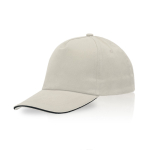 Casquette en coton peigné avec détail coloré sur la visière 255 g/m2 couleur beige