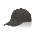Casquette en coton peigné avec détail coloré sur la visière 255 g/m2 couleur gris foncé