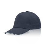 Casquette en coton peigné avec détail coloré sur la visière 255 g/m2 couleur bleu marine