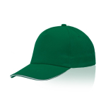 Casquette en coton peigné avec détail coloré sur la visière 255 g/m2 couleur vert foncé