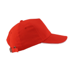 Casquette en sergé de coton avec fermeture réglable en métal 160 g/m2 couleur rouge