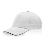 Casquette en sergé de coton avec fermeture réglable en métal 160 g/m2 couleur blanc