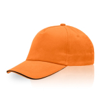 Casquette en sergé de coton avec fermeture réglable en métal 160 g/m2 couleur orange