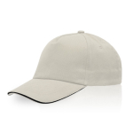 Casquette en sergé de coton avec fermeture réglable en métal 160 g/m2 couleur beige