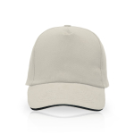 Casquette en sergé de coton avec fermeture réglable en métal 160 g/m2 couleur beige