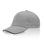Casquette en sergé de coton avec fermeture réglable en métal 160 g/m2 couleur gris clair