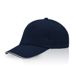 Casquette en sergé de coton avec fermeture réglable en métal 160 g/m2 couleur bleu marine