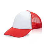 Casquette promotionnelle style camionneur avec quadrichromie MidTown couleur rouge