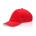 Casquette enfant en coton avec détail coloré sur la visière 255 g/m2 couleur rouge