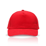 Casquette enfant en coton avec détail coloré sur la visière 255 g/m2 couleur rouge