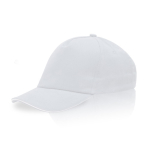 Casquette enfant en coton avec détail coloré sur la visière 255 g/m2 couleur blanc