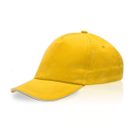 Casquette enfant en coton avec détail coloré sur la visière 255 g/m2 couleur jaune