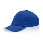 Casquette enfant en coton avec détail coloré sur la visière 255 g/m2 couleur bleu roi