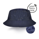Chapeau bob réversible en nylon avec doublure intérieure en polaire couleur bleu marine
