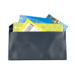 Porte-documents idéal pour transporter les documents de voyage couleur bleu marine vue avec impression