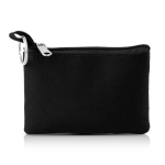 Porte-monnaie en polyester coloré avec porte-clés et fermeture éclair couleur noir vue 11
