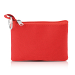 Porte-monnaie en polyester coloré avec porte-clés et fermeture éclair couleur rouge