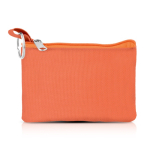 Porte-monnaie en polyester coloré avec porte-clés et fermeture éclair couleur orange